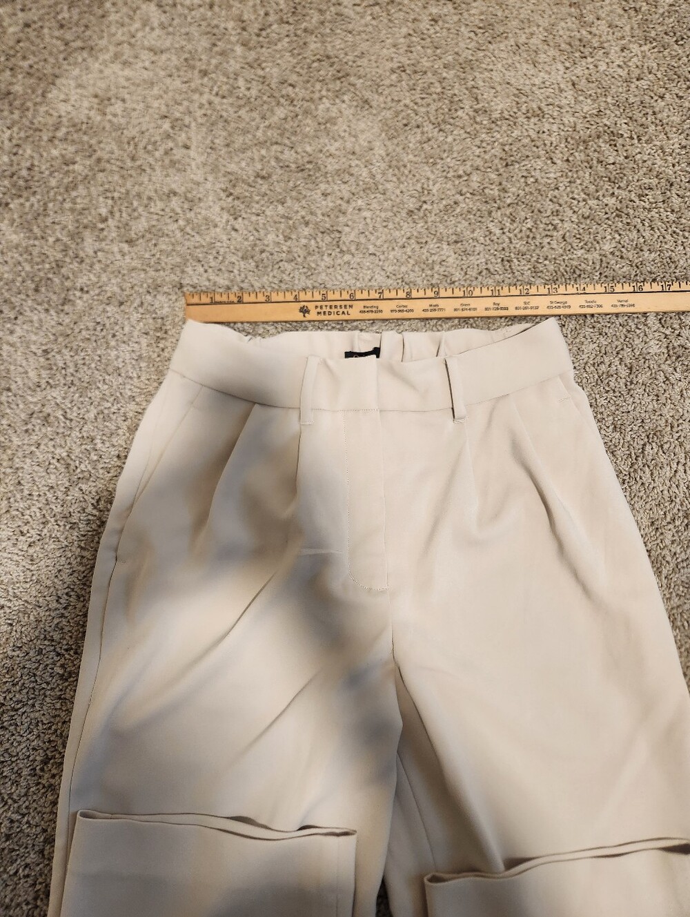 NWT Quince Stretch Crepe Pleated Wide Leg Pants Size 6 In Sand - Picture 7 of 12